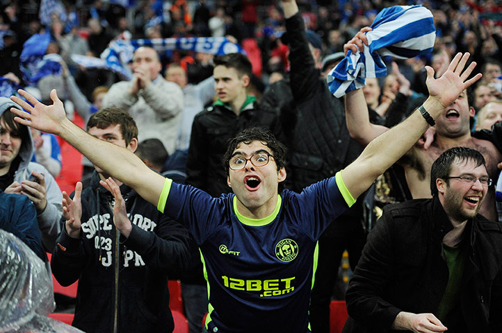 FA Cup semi: A Wigan fan celebrates