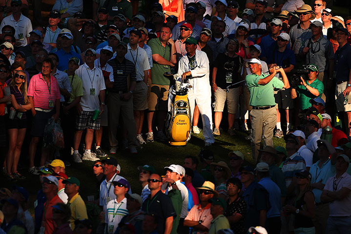 golf day 3: Fred Couples hits from the trees