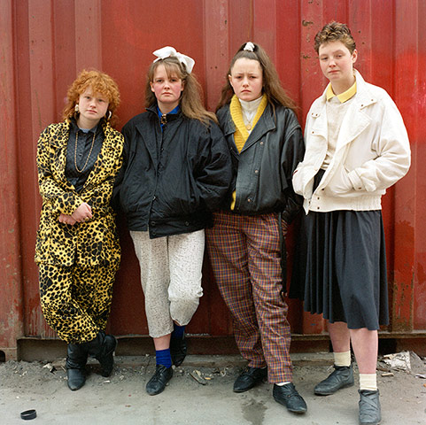 Big Picture - Rob Bremner: four teenage girls standing against a brown coloured wall