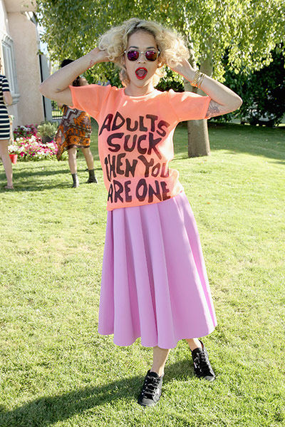 Coachella Day 2 and 3: Singer Rita Ora attends the Lacoste L!ve Desert Pool Party In Celebration O