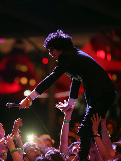 Coachella Day 2 and 3: Ian Svenonius of The Make-Up performs during day 2 