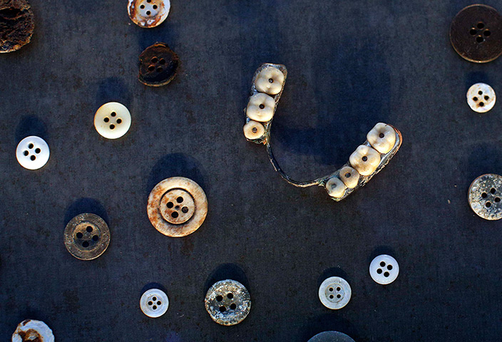 24 hours in pictures: Weimar, Germany: Relics found at former rubbish dump are displayed at the h