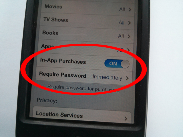 iOS parental controls