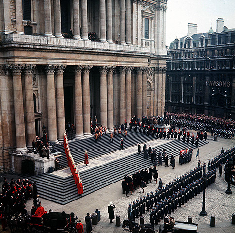 Churchill comparison: The coffin for the funeral of Sir Winston Churchill