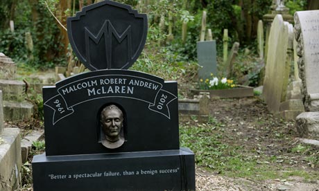 A head-scratcher: Malcom McLaren's grave in Highgate cemetery.