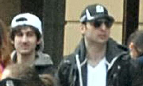 Tamerlan Tsarnaev, right of picture, was shot dead by Boston police early Friday morning