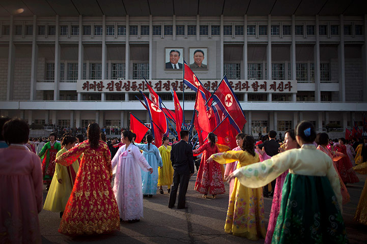 20 Photos: A dancing group performs during a mass folk dance in Pyongyang