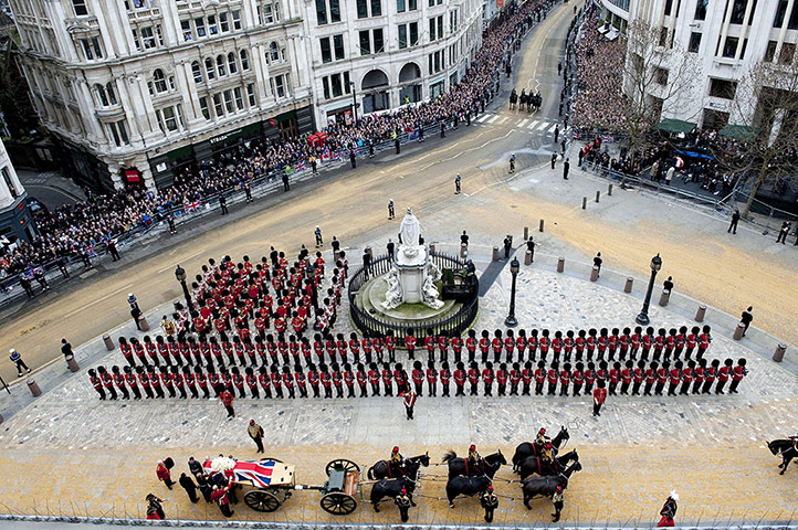 20 Photos: The coffin of Margaret Thatcher arrives at St Paul's Cathedral