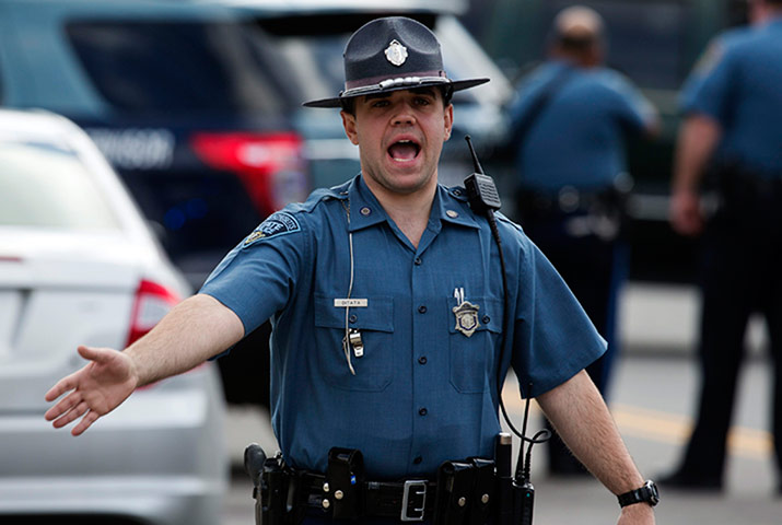 boston lockdown: Law enforcement officers