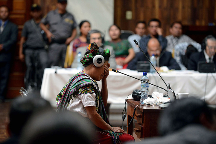 24 hours in pictures: Guatemala City, Guatemala: Ana de Leon cries while giving testimony as witn
