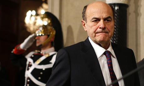 Democratic Party leader Pier Luigi Bersani at the Quirinale Presidential palace in Rome at the end of March. Photograph: Reuters/Tony Gentile