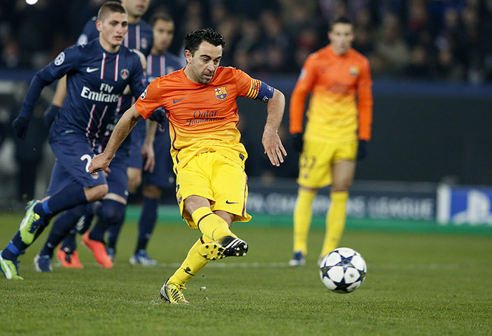 champs league4: Barcelona's midfielder Xavi Hernandez