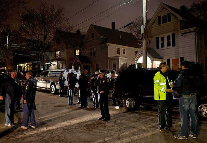 Boston arrest: Law enforcement members at the scene