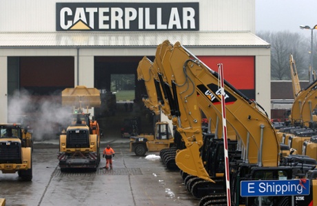 A parking lot at Caterpillar Belgium, in Gosselies, Belgium.