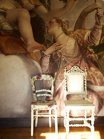 homes - lou rota: angel wallpaper with two chairs in foreground