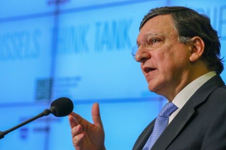 European Commission President Jose Manuel Barroso speeches at the opening of the 'Think Tank' conference at the Residence Palace, in Brussels, Belgium, 22 April 2013.