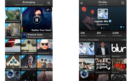 Twitter #music iPhone app