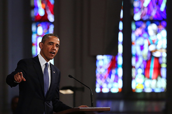 Boston bombings timeline: President Obama attends an interfaith service for the victims