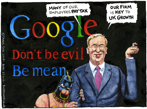 Google Don't be evil Be Mean ~ Steve Bell cartoon