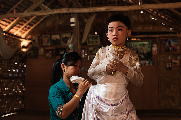 Theravada initiation: white robes