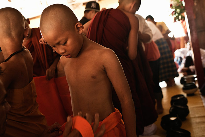 Theravada initiation: Saw Win Gy receives saffron robe