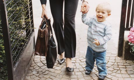 Working mother with toddler