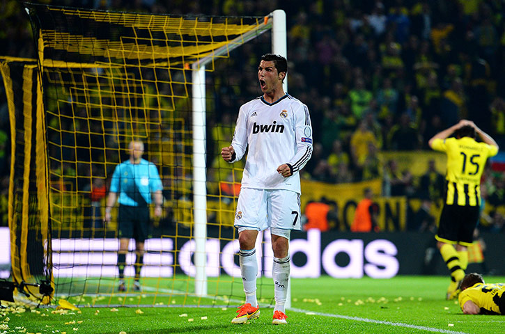 Dort v Real: Cristiano Ronaldo celebrates 