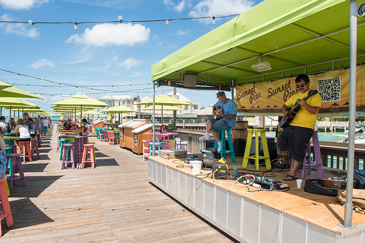 Key West City Guide: musicians on Sunset Pier Key West