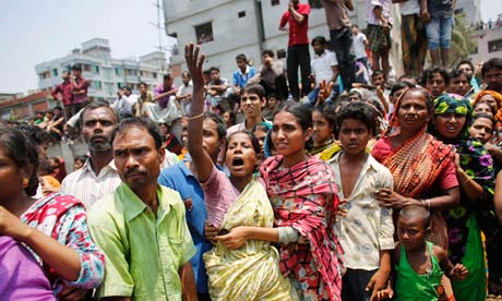 Grieving relatives in Dhaka, Bangladesh
