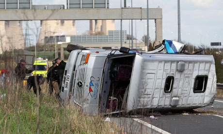 M62 minibus crash