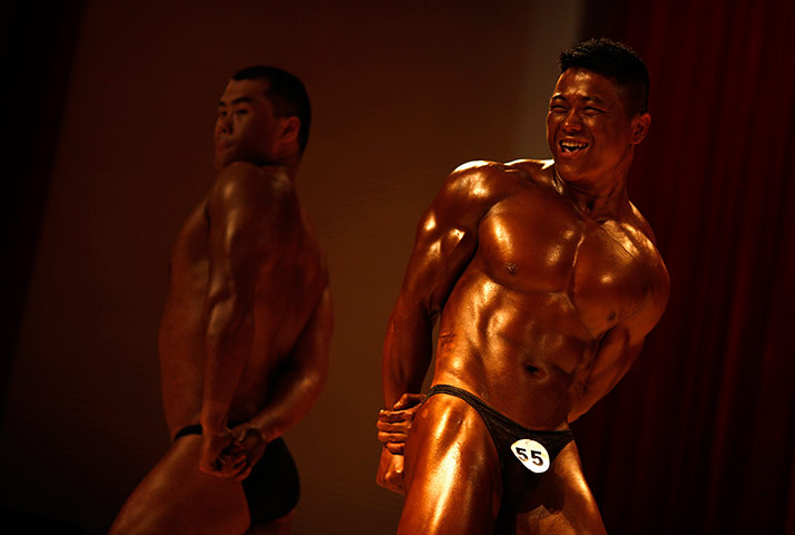 best of the week: Participants compete in a bodybuilding competition