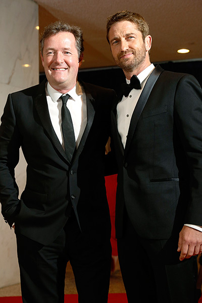 White House dinner: TV personality Piers Morgan and actor Gerard Butler arrive on the red carpe