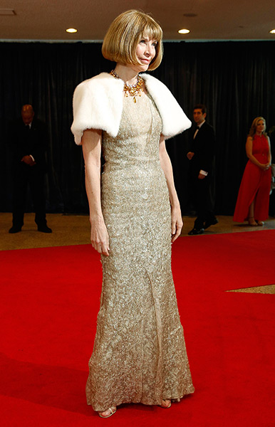 White House dinner: Anna Wintour, editor-in-chief of American Vogue, arrives
