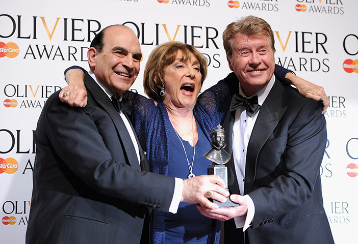 Laurence Olivier Awards: Gilliam Lynne with her Special Award with David Suchet and Michael Crawford