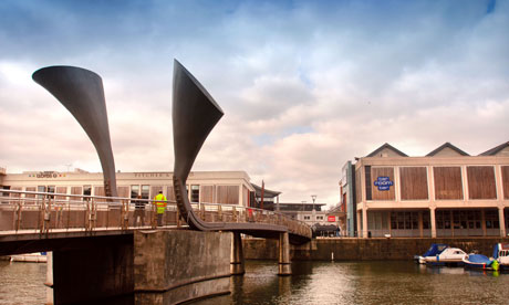 Bristol harbour at the waterside