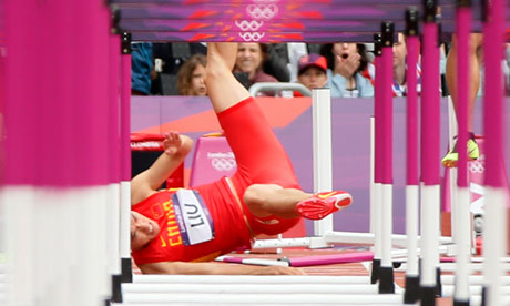 China's Liu Xiang first hurdle London 2012