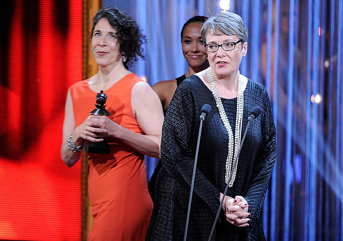 LOA2: Myleene Klass looks on as LInda Brumbach and Louise Jefreys, winners of the