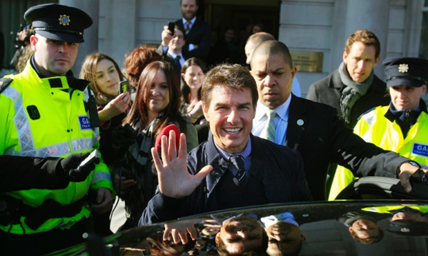 Apologies. Picture Desk Live seems to be full of so-called 'celebrities' this morning. Must try harder! Tom Cruise outside the Department of Foreign Affairs in Dublin where he received a certificate of Irishness (o.O) from Irish Government and Tourism Ireland.