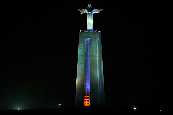 World Autism Day: The Cristo Rei statue in Almada, Portugal