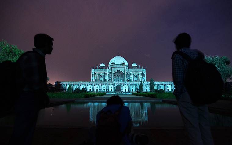 World Autism Day: Humayun's Tomb is lit up in New Delhi, India