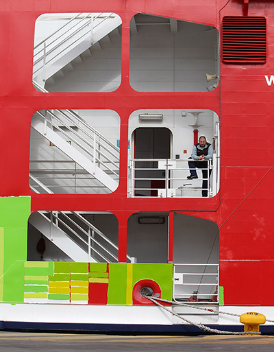 24 hours: Piraeus, Greece: A high-speed ferry is docked during a 24-hour strike held 