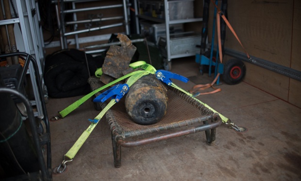 It's the bomb! A defused World War II bomb which was found alongside the railway line near Berlin's central railway station. The discovery of an unexploded 100 kg World War II bomb snarled rail and road traffic in the German capital.