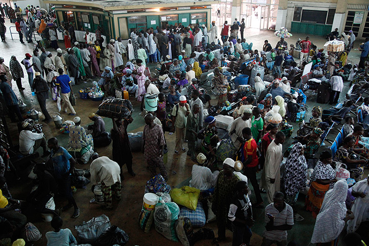 FTA: Sunday Alamba: Passengers line up to purchase train ticketd in a terminal in Lagos