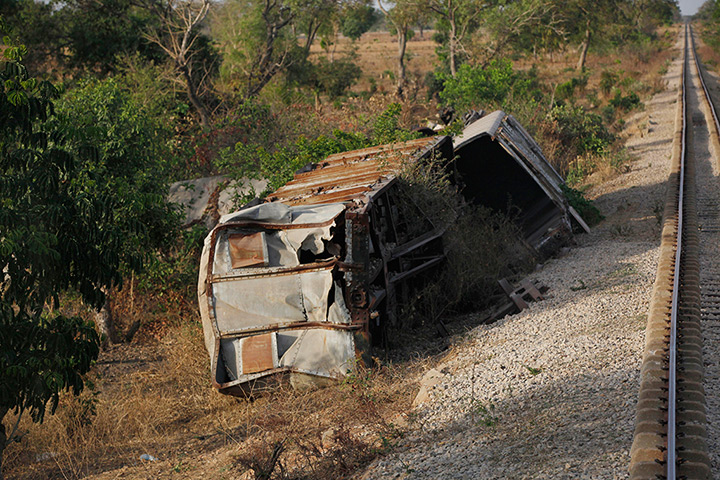 FTA: Sunday Alamba: A derailed train carriage by the side of the track