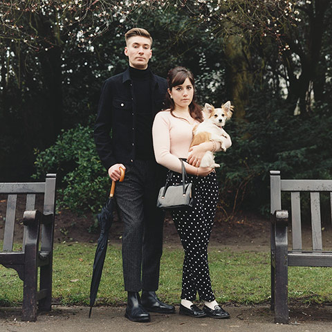big pic - mods : mod couple standing in park with woman holding a dog