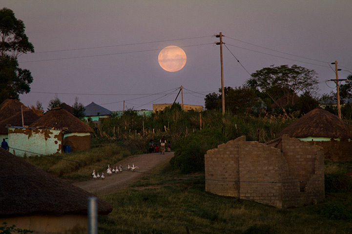 Eastern Cape Schools: The full moon rises over the village of Nomandla