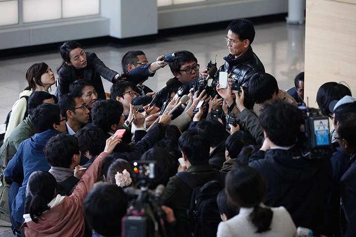 Korea tensions: A South Korean employee speaks to the media