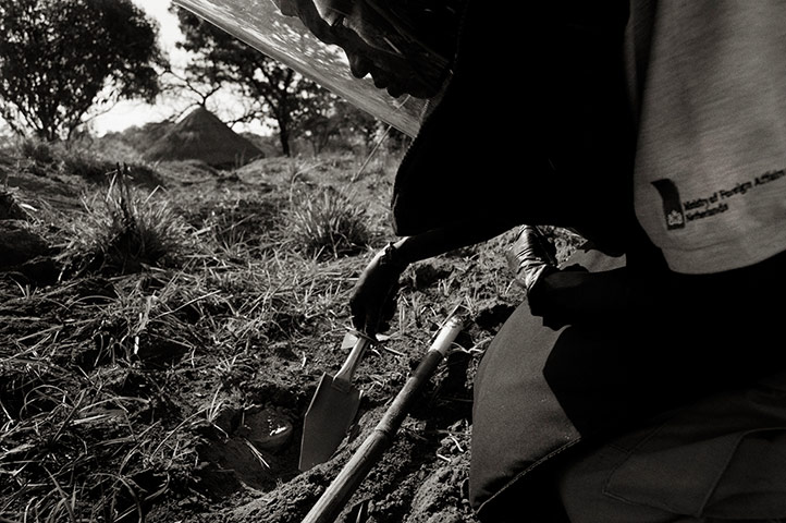 Worker finds landmine