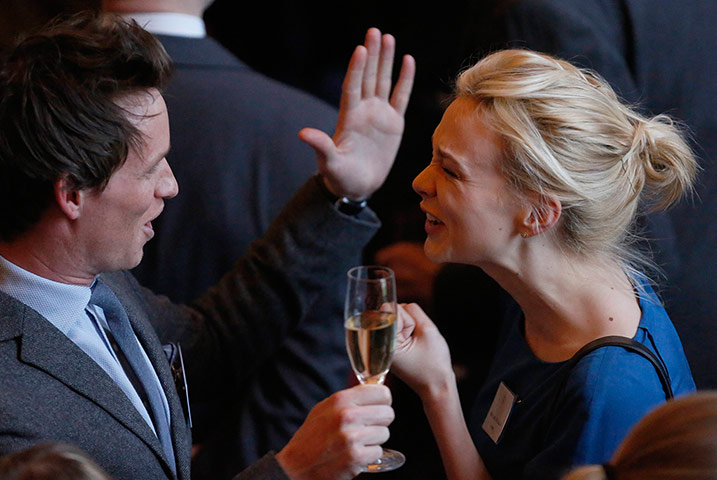 Queen gets a Bafta: Actors Carey Mulligan and Eddie Redmayne 