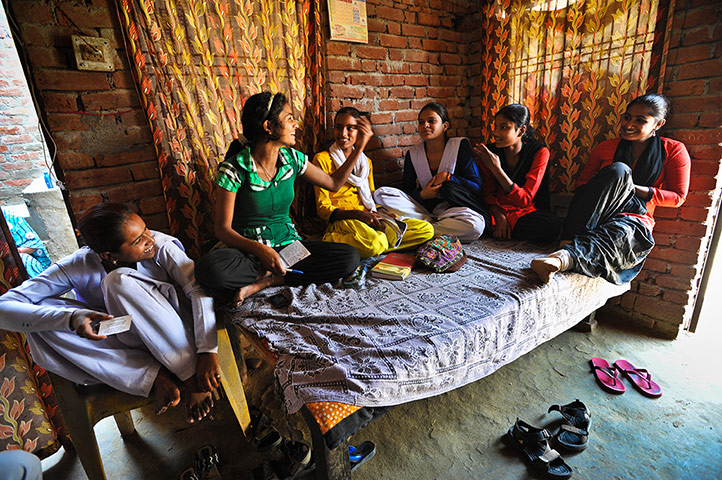 Members of the Red Brigade talk in the house of their leader